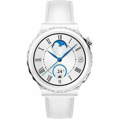 Huawei Watch GT 3 Pro 43mm Ceramic (Leather White Strap)